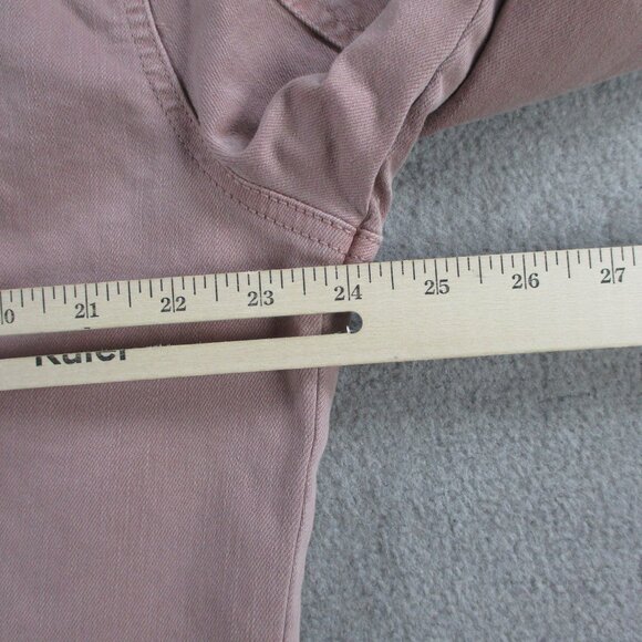 Risen Jacket Womens Large Mauve Pink Deconstructed Distressed Denim Trucker NWT - Picture 9 of 11